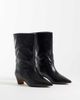 Steve Madden Steve Madden Lytton kitten heel mid ankle boots in black crinkle leather - 2
