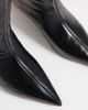 Steve Madden Steve Madden Lytton kitten heel mid ankle boots in black crinkle leather - 3