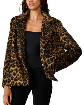 Steve Madden Steve Madden Madley Faux Fur Notch Collar Jacket