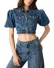 Steve Madden Steve Madden Marcy Puff Sleeve Denim Jacket - 1
