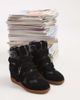 Steve Madden Steve Madden Mavis wedge sneakers in black suede - 1