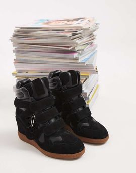 Steve Madden Steve Madden Mavis wedge sneakers in black suede
