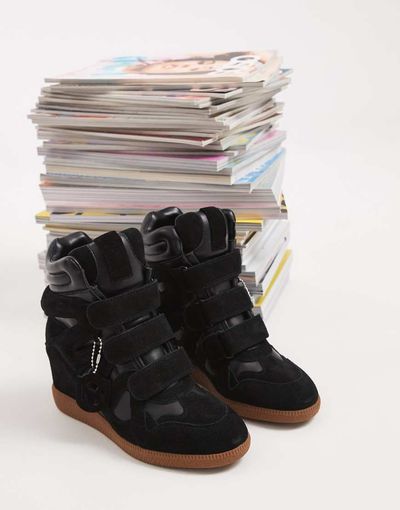 Steve Madden Steve Madden Mavis wedge sneakers in black suede