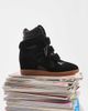 Steve Madden Steve Madden Mavis wedge sneakers in black suede - 3