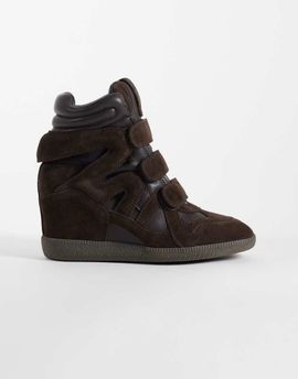 Steve Madden Steve Madden Mavis wedge sneakers in dark brown suede