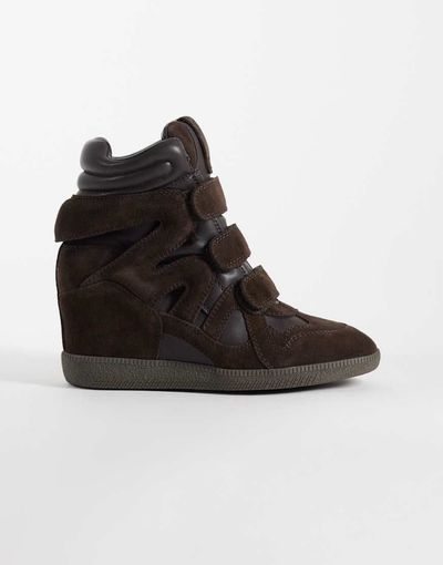 Steve Madden Steve Madden Mavis wedge sneakers in dark brown suede