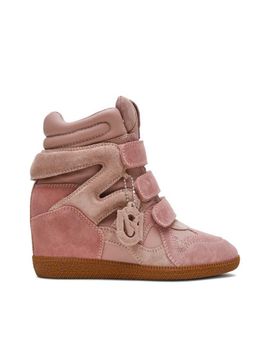 Steve Madden Steve Madden Mavis wedge sneakers in pink suede