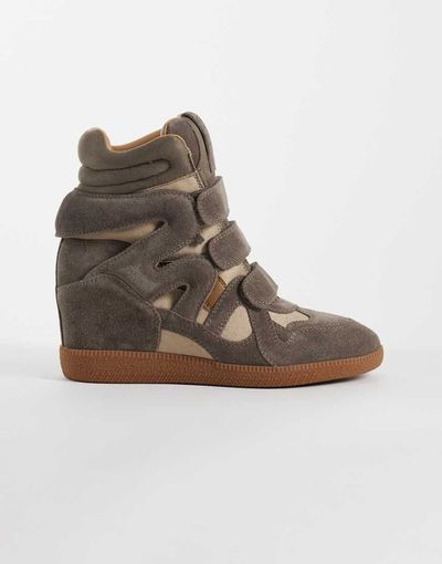 Steve Madden Steve Madden Mavis wedge sneakers in taupe suede-Neutral