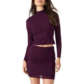 Steve Madden Steve Madden Melvina Stud Mock Neck Knit Top