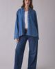Steve Madden Steve Madden Merrit Ruched Tie-Sleeve Denim Button-Down Shirt in Tinted Denim, Women's at Urban Outfitters - 3