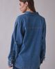 Steve Madden Steve Madden Merrit Ruched Tie-Sleeve Denim Button-Down Shirt in Tinted Denim, Women's at Urban Outfitters - 4