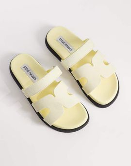 Steve Madden Steve Madden Missile sandals with straps in butter yellow suede