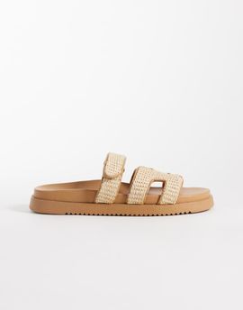 Steve Madden Steve Madden Missile sandals with straps in natural raffia-Neutral