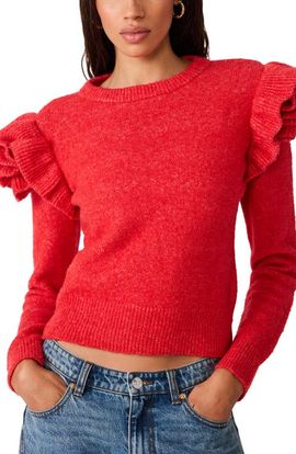 Steve Madden Steve Madden Nadine Ruffle Shoulder Sweater