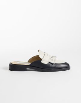 Steve Madden Steve Madden Nanette mule loafers in black/white