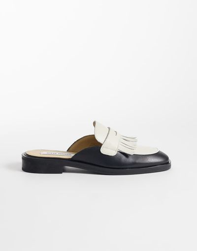 Steve Madden Steve Madden Nanette mule loafers in black/white
