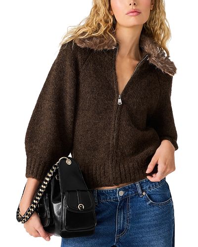Steve Madden Steve Madden Odessa Faux Fur Collar Sweater