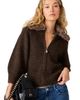 Steve Madden Steve Madden Odessa Faux Fur Collar Zip Sweater - 5