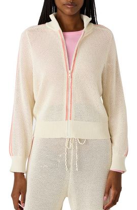 Steve Madden Steve Madden Open Stitch Zip Front Cardigan