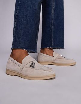 Steve Madden Steve Madden Portland loafers in bone suede-White