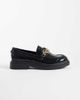 Steve Madden Steve Madden Pre Launch loafers with gold-tone chain in black croc - 1