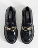 Steve Madden Steve Madden Pre Launch loafers with gold-tone chain in black croc - 2