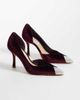 Steve Madden Steve Madden Refuel heeled pumps in burgundy velvet with embellished toe detail-Red - 2