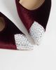 Steve Madden Steve Madden Refuel heeled pumps in burgundy velvet with embellished toe detail-Red - 3