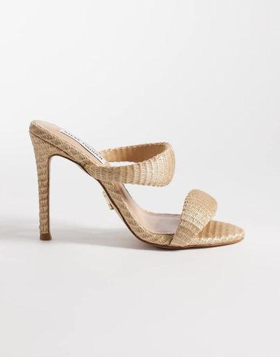 Steve Madden Steve Madden Saturn heeled sandals in gold raffia