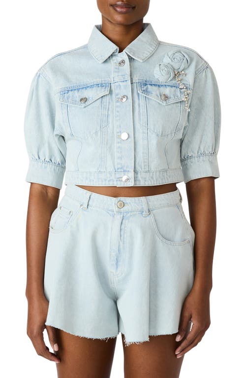 Steve Madden Steve Madden Serafina Short Sleeve Crop Denim Jacket