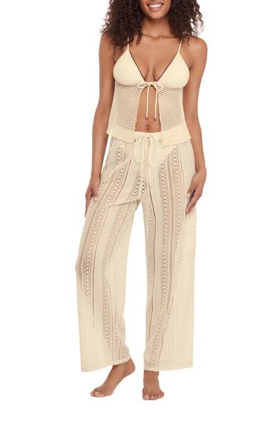 Steve Madden Steve Madden Sheer Lace Cargo Cover-Up Pants