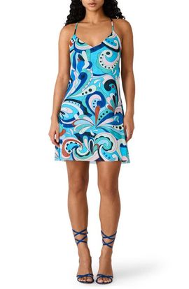 Steve Madden Steve Madden Sheila Print Cowl Back Minidress