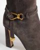 Steve Madden Steve Madden Sirens heeled knee boots with buckle detail in brown suede - 3