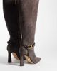Steve Madden Steve Madden Sirens heeled knee boots with buckle detail in brown suede - 4