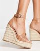 Steve Madden Steve Madden Sivian cross strap espadrille wedges in camel faux leather-Neutral - 2