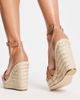 Steve Madden Steve Madden Sivian cross strap espadrille wedges in camel faux leather-Neutral - 3