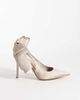 Steve Madden Steve Madden sling back heels with bow detail in satin taupe-Neutral - 1