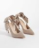 Steve Madden Steve Madden sling back heels with bow detail in satin taupe-Neutral - 2