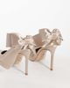Steve Madden Steve Madden sling back heels with bow detail in satin taupe-Neutral - 3