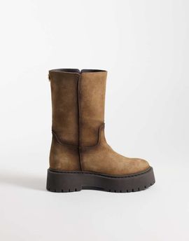 Steve Madden Steve Madden Soleil chunky ankle boots in distressed taupe suede-Neutral
