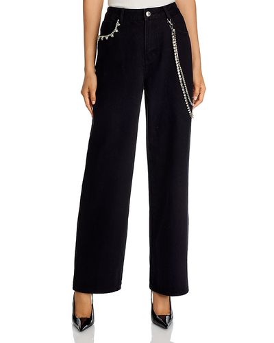 Steve Madden Steve Madden Swift Embellished Straight Jeans in Black