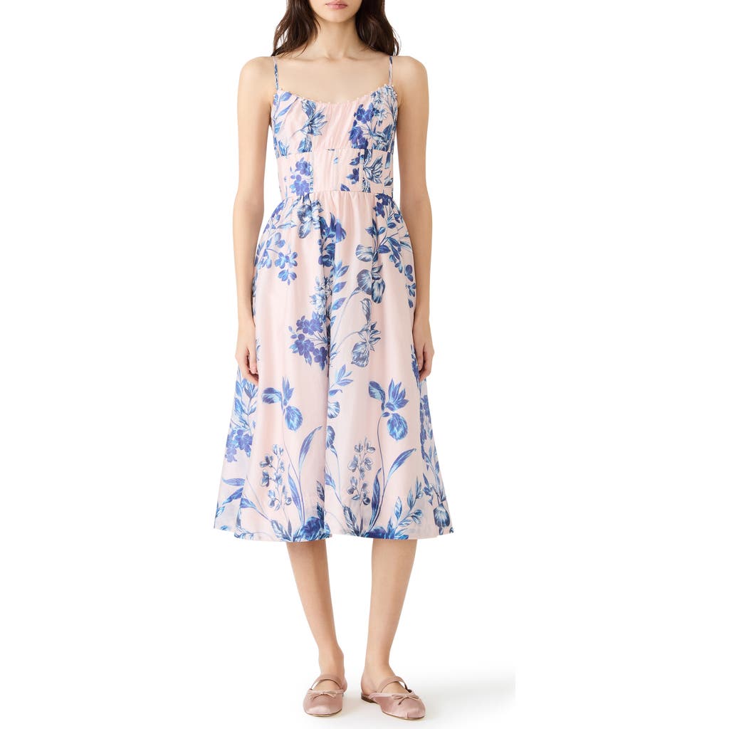 Steve Madden Steve Madden Talita Floral Faux Pearl Detail Midi Dress
