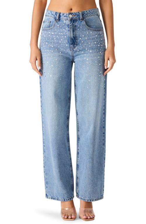 Steve Madden Steve Madden Taylor Crystal Embellished Straight Leg Jeans