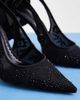 Steve Madden Steve Madden Teacup bow detailing slingback heeled pumps in black satin - 3