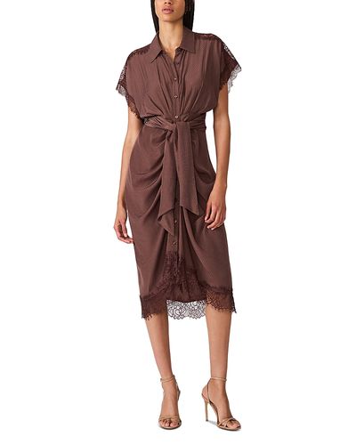 Steve Madden Steve Madden Tori Belted Lace Trim Dress