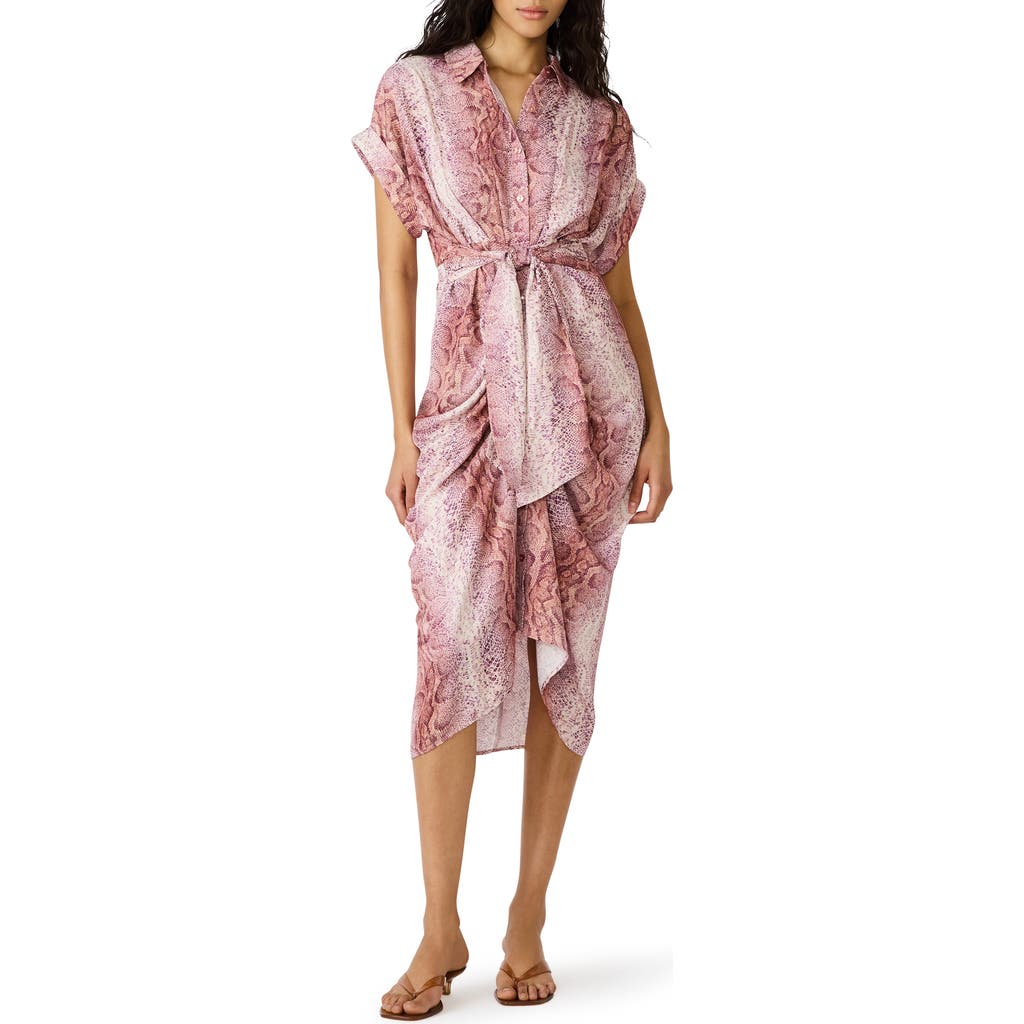 Steve Madden Steve Madden Tori Snakeskin Print Shirtdress