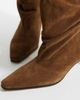 Steve Madden Steve Madden Vexa kitten heeled ruched mid-ankle boots in dark brown suede - 3