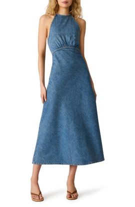 Steve Madden Steve Madden Vilman Denim Halter Maxi Dress