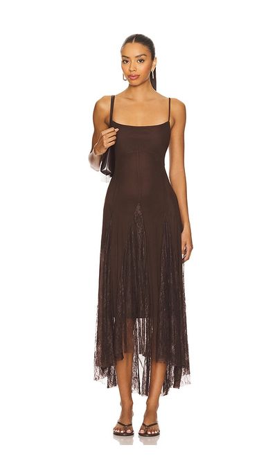 mini fall wedding guest dresses Steve Madden Abbott Faux Leather Dress FOSSILBROWN / 4 main image 1
