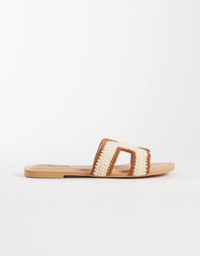 Steve Madden Steve Madden Zarina-W flat sandals in tan/bone-Brown